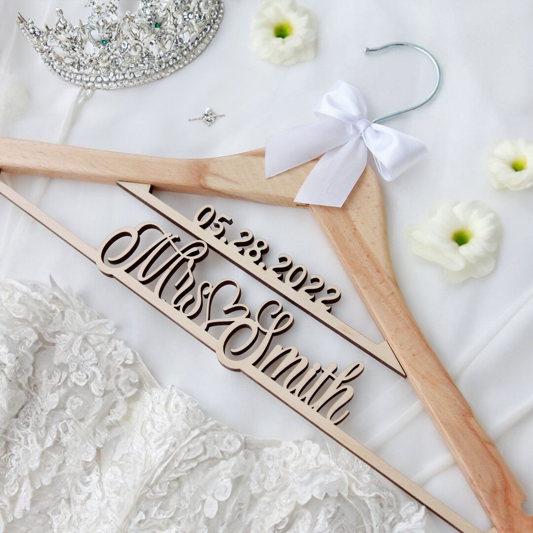 personalized bridesmaid dress hangers Personalized Engraved Wedding Dress Hangers for Bridal Party. Hanger Swashes
